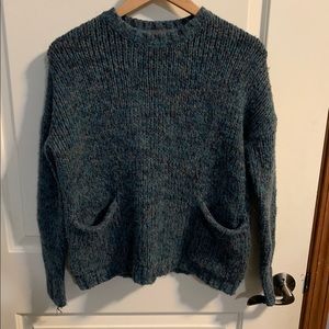 Green Blue Sweater WITH POCKETS!!